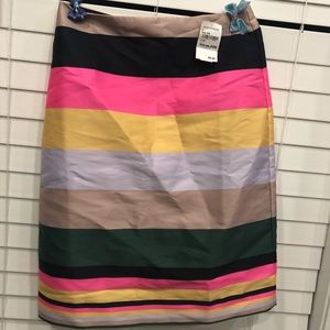 J Crew NWT multi color silky skirt size 6